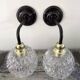 Pair of chiseled glass wall sconces