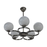 Art deco nickel-plated chandelier, 1930