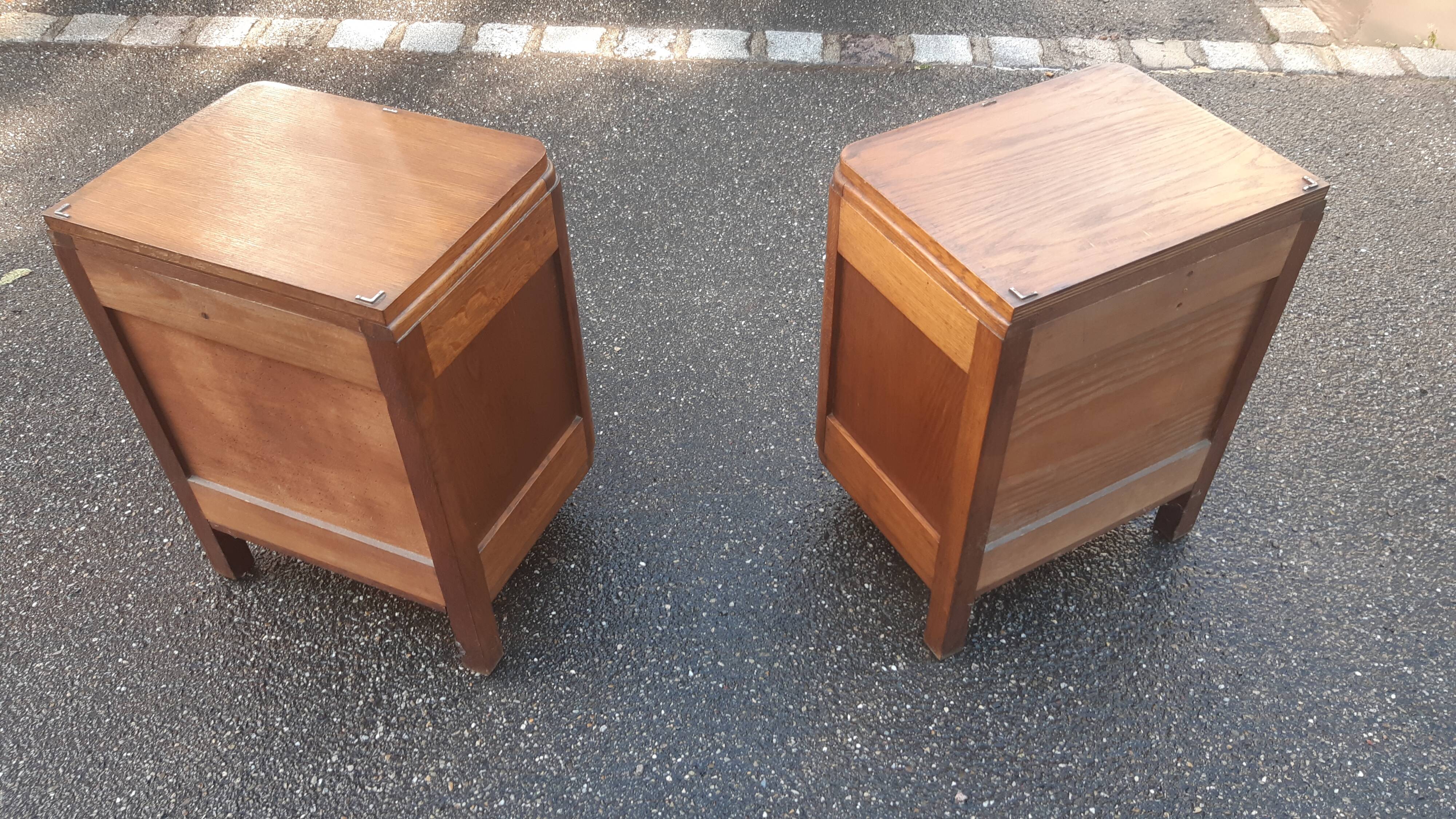 Bedside art deco solid oak