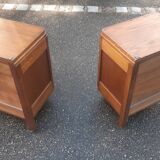 Bedside art deco solid oak