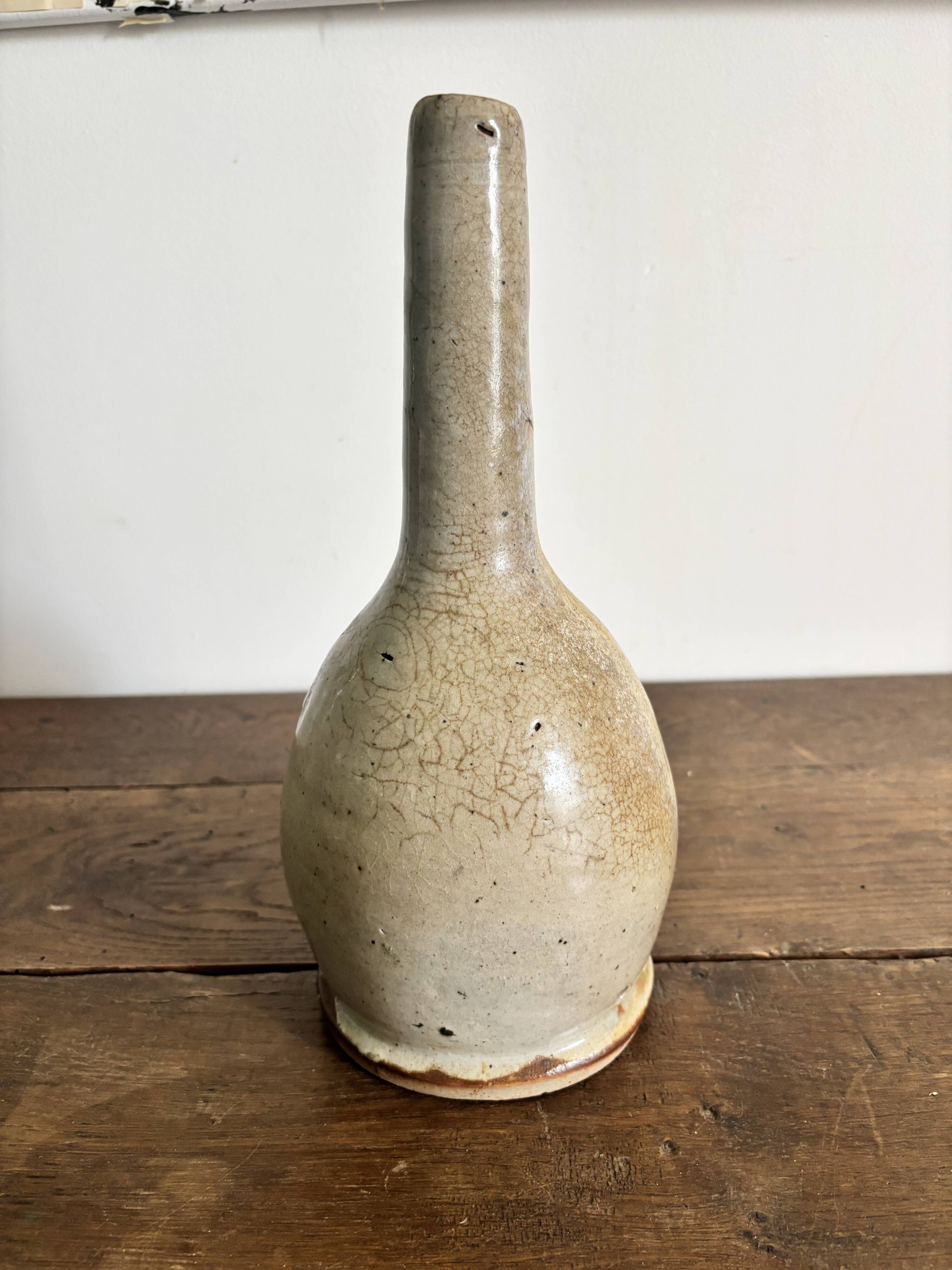 Grand vase soliflore en grès vintage
