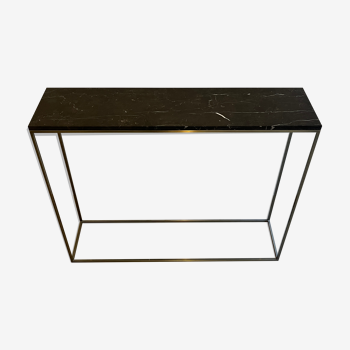 Mahaut AMPM marble and brass console