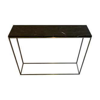 Mahaut AMPM marble and brass console