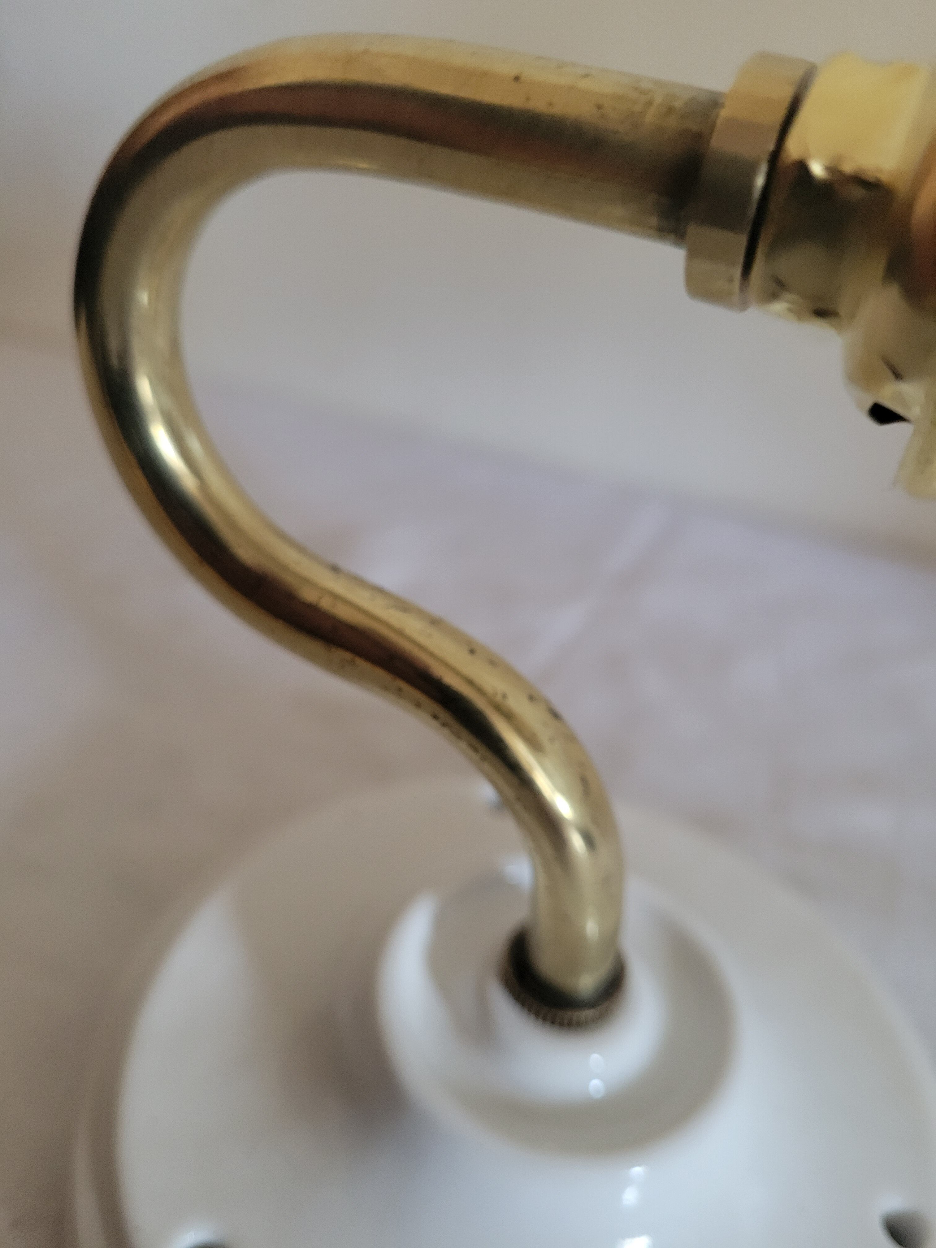 Brass flower and frosted glass sconce
