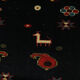 Black Vintage Handmade Wool Persian Rug- 128x157cm
