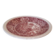 Old earthenware dessert plate, red country-style decoration by Villeroy and Boch.