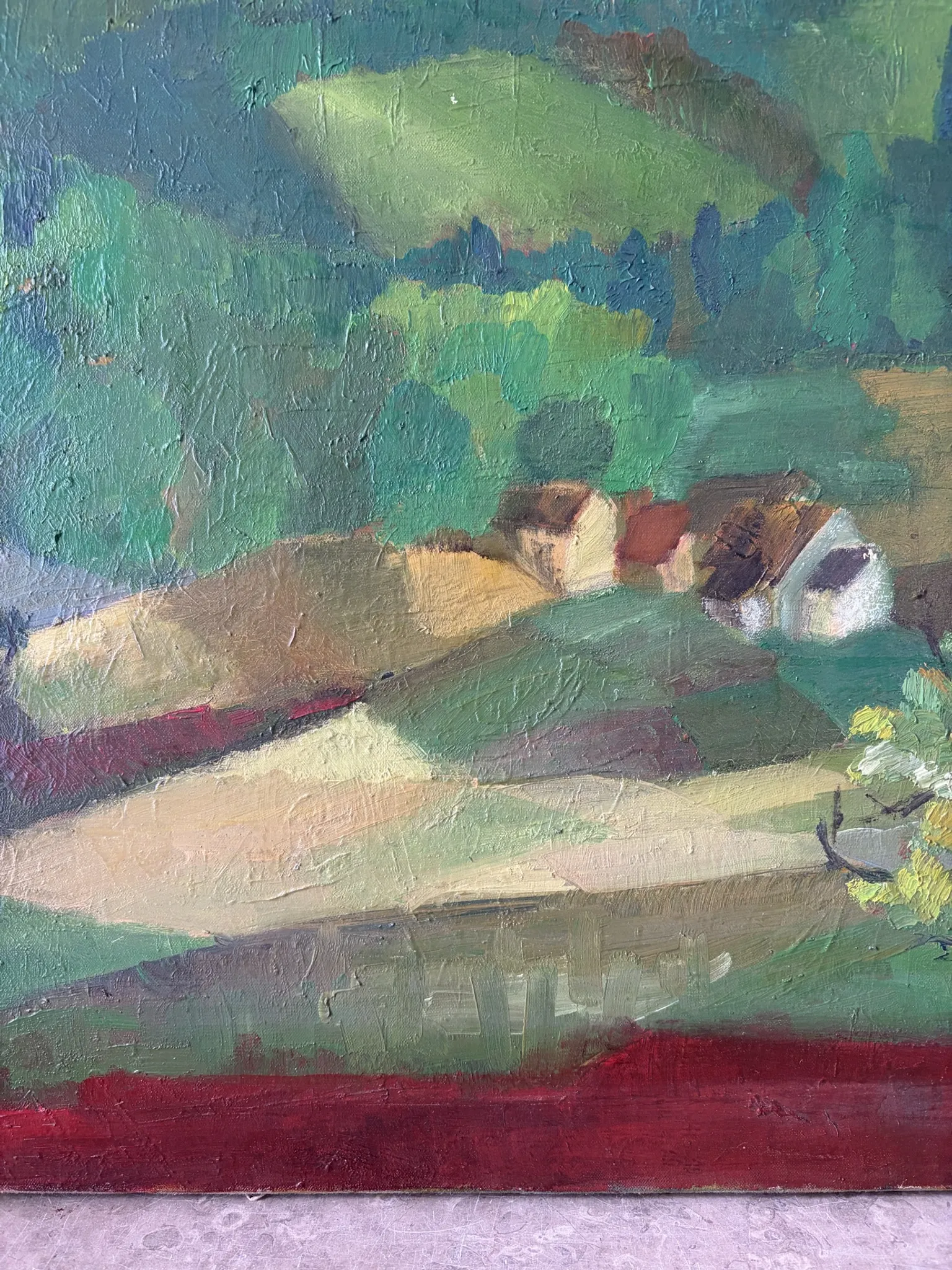 Lush landscape, oil on canvas signed F Courme