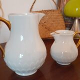 Creamer and milk jug in porcelain Vignaud