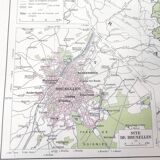 Carte vintage de la Belgique et Luxembourg 43x43cm de 1950