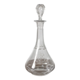Carafe à liqueur ancienne en cristal monogramme gravé et côtes plates