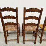 Rustic handcrafted oak chairs 1900