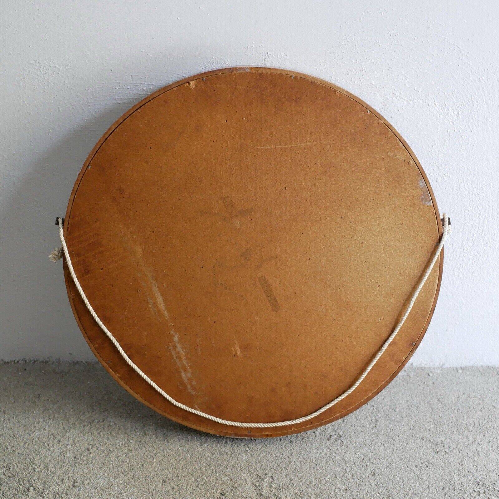 Miroir - Teck - Structure en bois avec laiton - Design italien vintage - Années 60