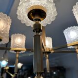 Lustre en laiton et verre 1970