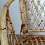 Banquette en rotin vintage