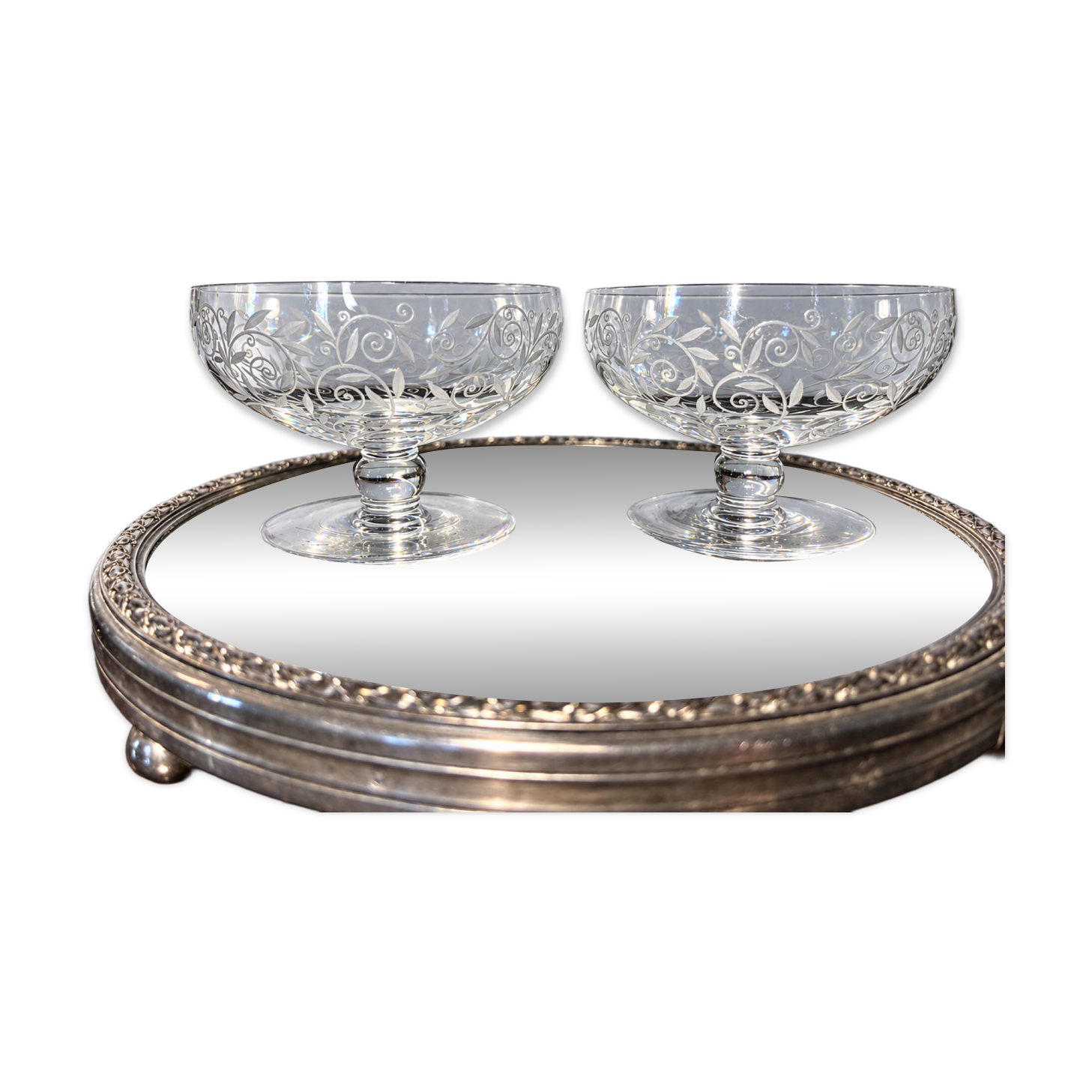 2 coupes à champagne Golfe Juan Baccarat