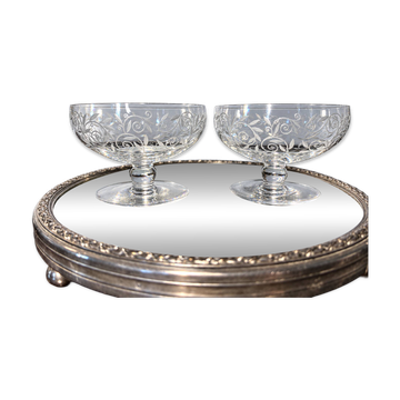 2 coupes à champagne Golfe Juan Baccarat