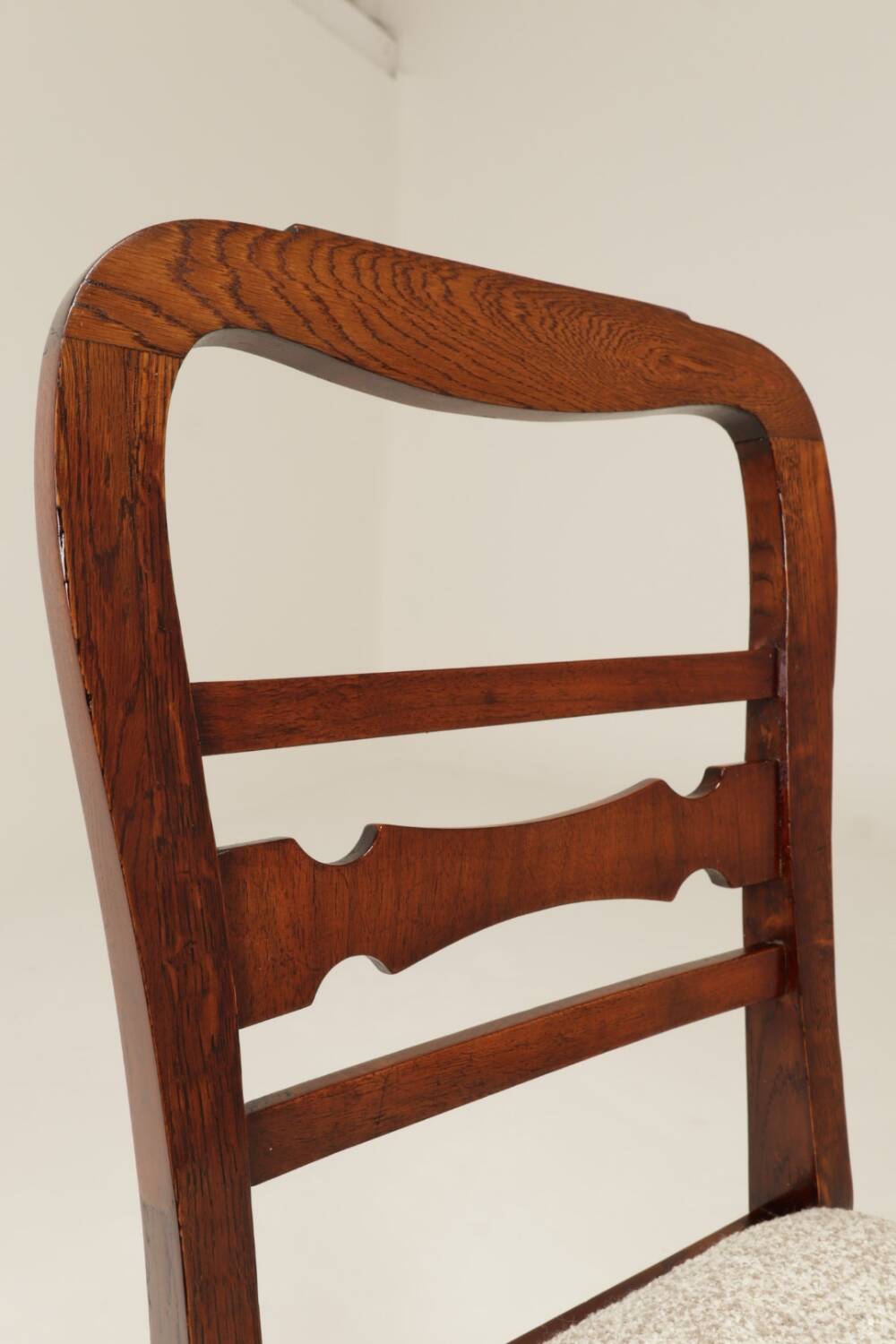 Art Deco chair beige fabric rustic oak 1950