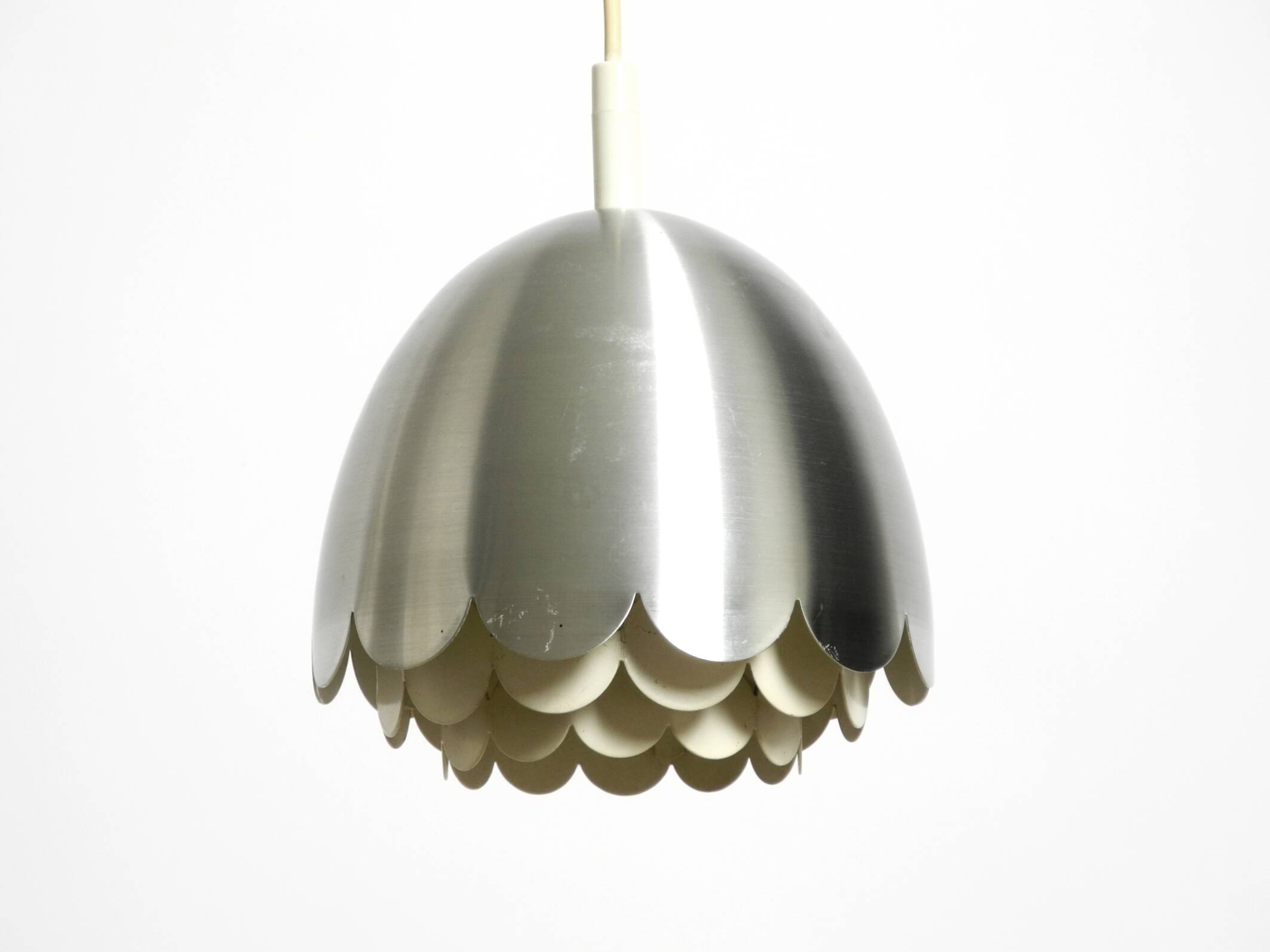 Small 1960s Space Age pendant lamp by Doria made of aluminum and metal