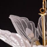 Elegant Murano Candlestick with 5 Leaves in Grit