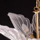 Elegant Murano Candlestick with 5 Leaves in Grit