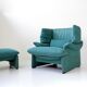 Fauteuil lounge Cassina ‘Portovenere’ avec repose-pieds – Vico Magistretti