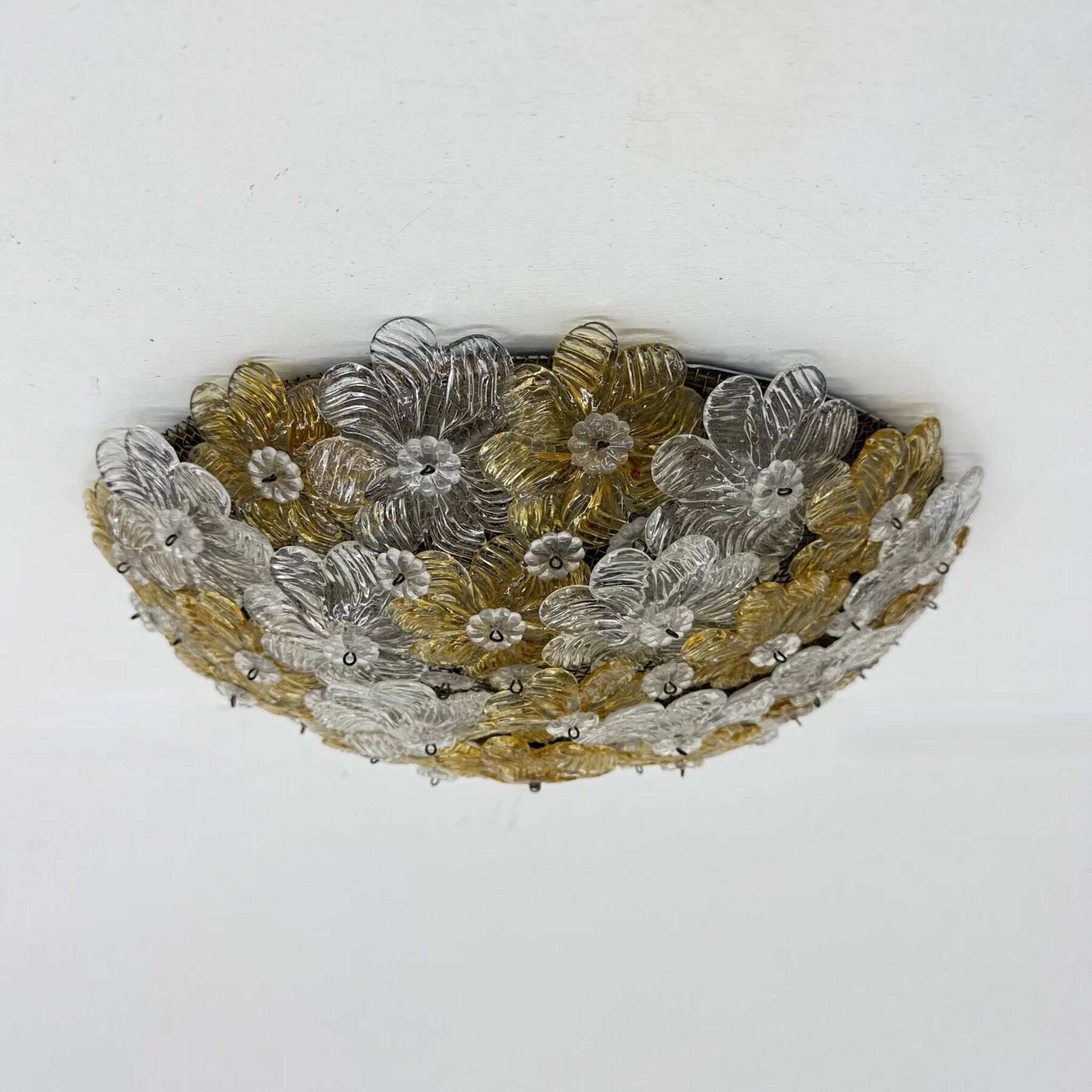 Barovier & Toso wall sconce / ceiling lamp, Millefiori flowers, Italy, 1970s