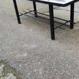 Vintage coffee table metal and lava stone