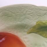 Old dessert plate in barbotine, St Clément factory