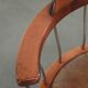 Swivel side chair / office chair with a cognac-coloured cow leather seat