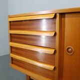 Mid-century teak and maple sideboard, Czechoslovakia, 1960s
