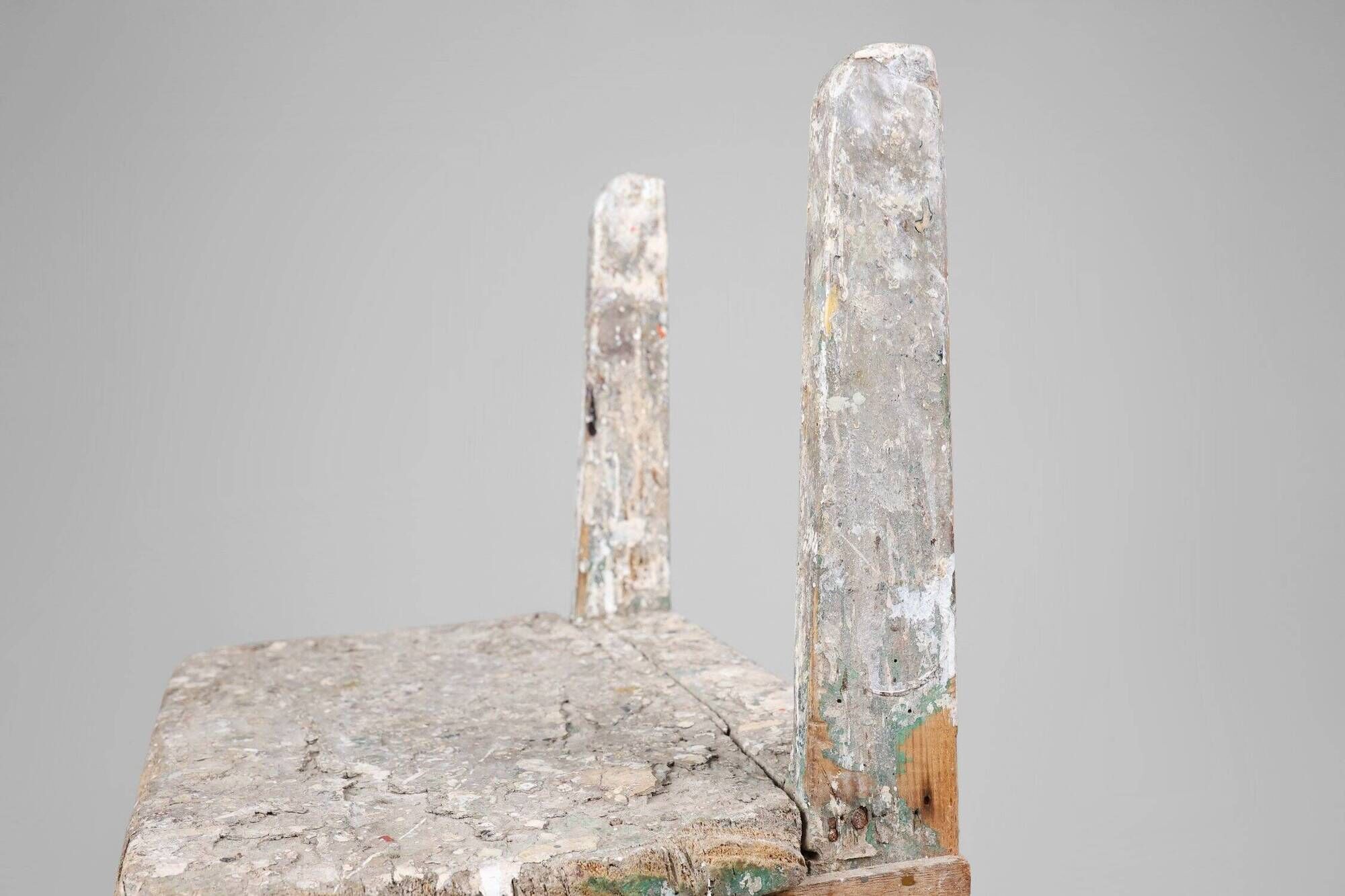 Industrial Rustic Stool with Patina, France, 1900s
