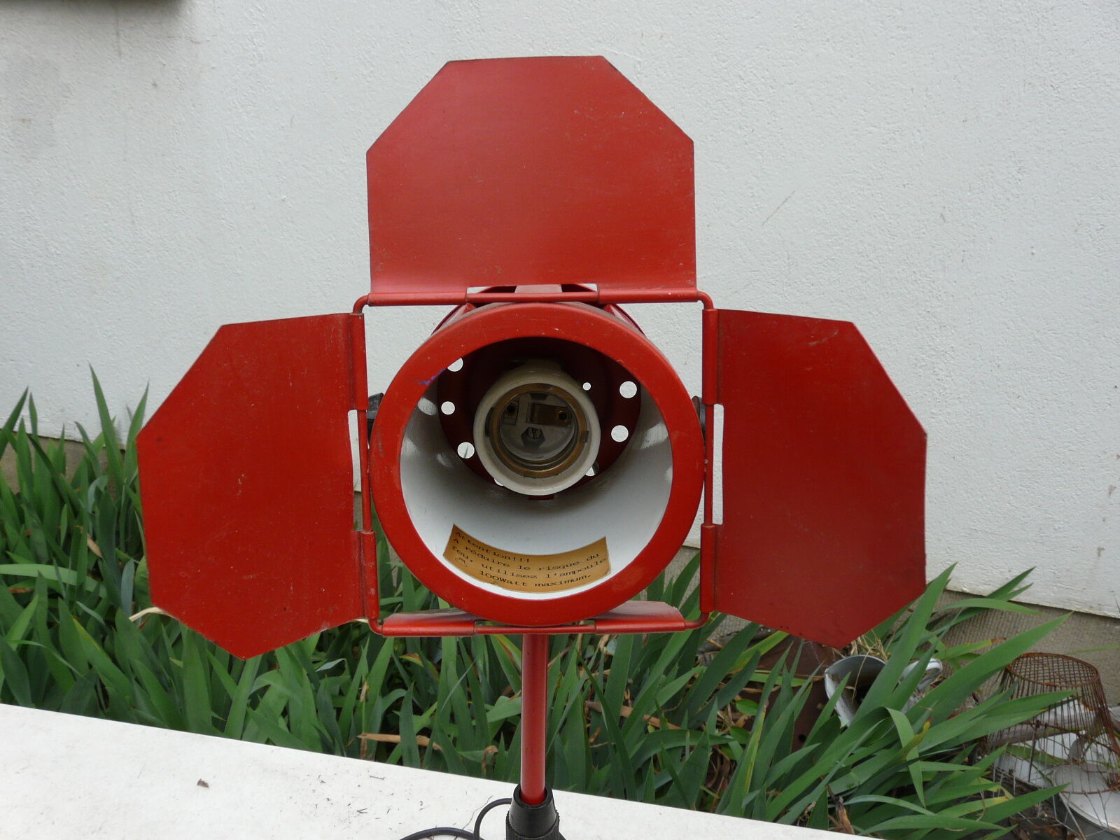 Industrial red metal projector