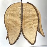 Vintage rattan flower pendant lamp