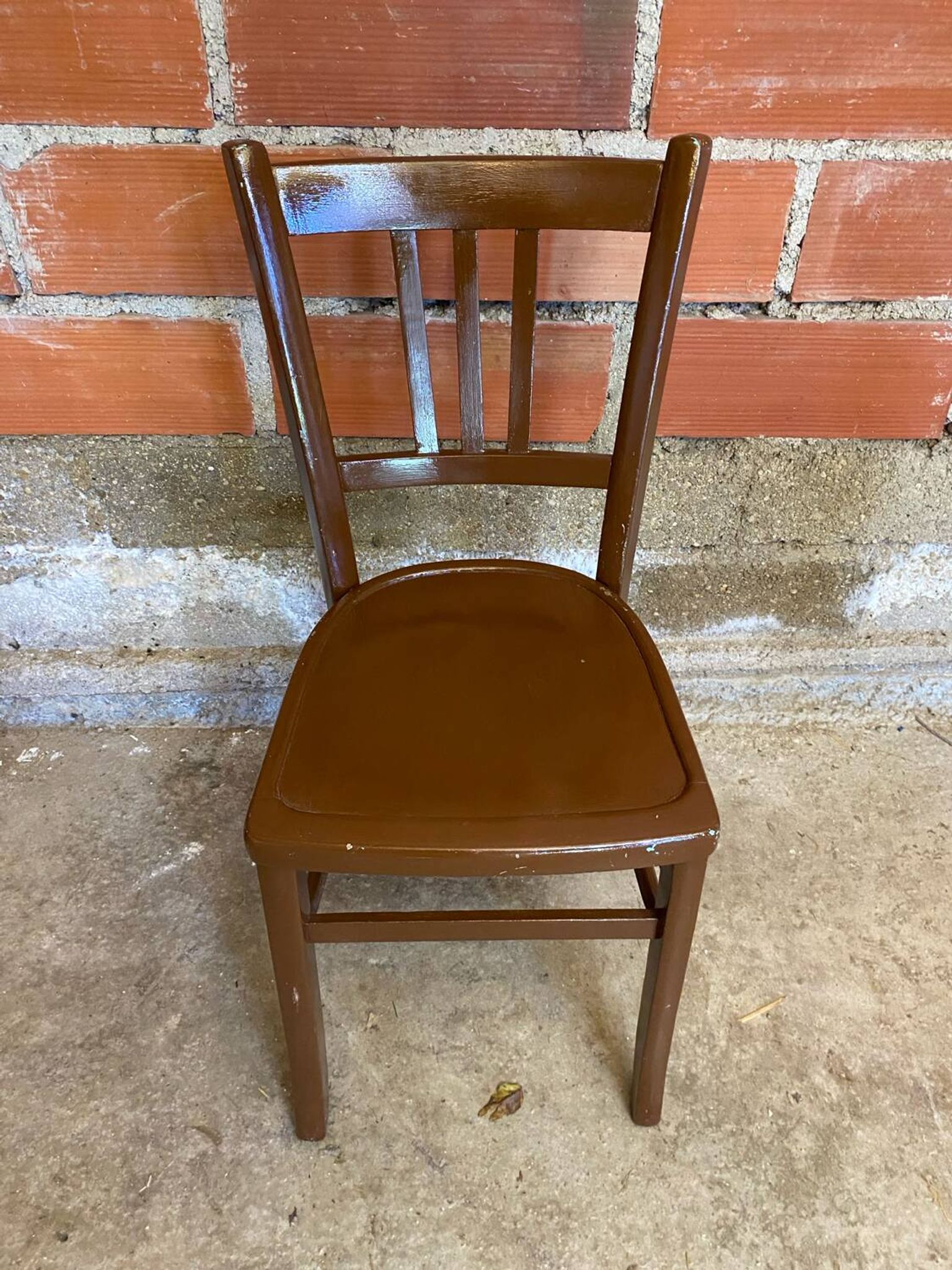 Antique Luterma style bistro chair vintage brown wood