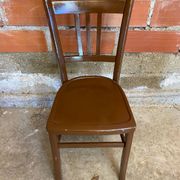 Antique Luterma style bistro chair vintage brown wood