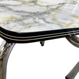 Set of 4 vintage formica chairs with chrome structure