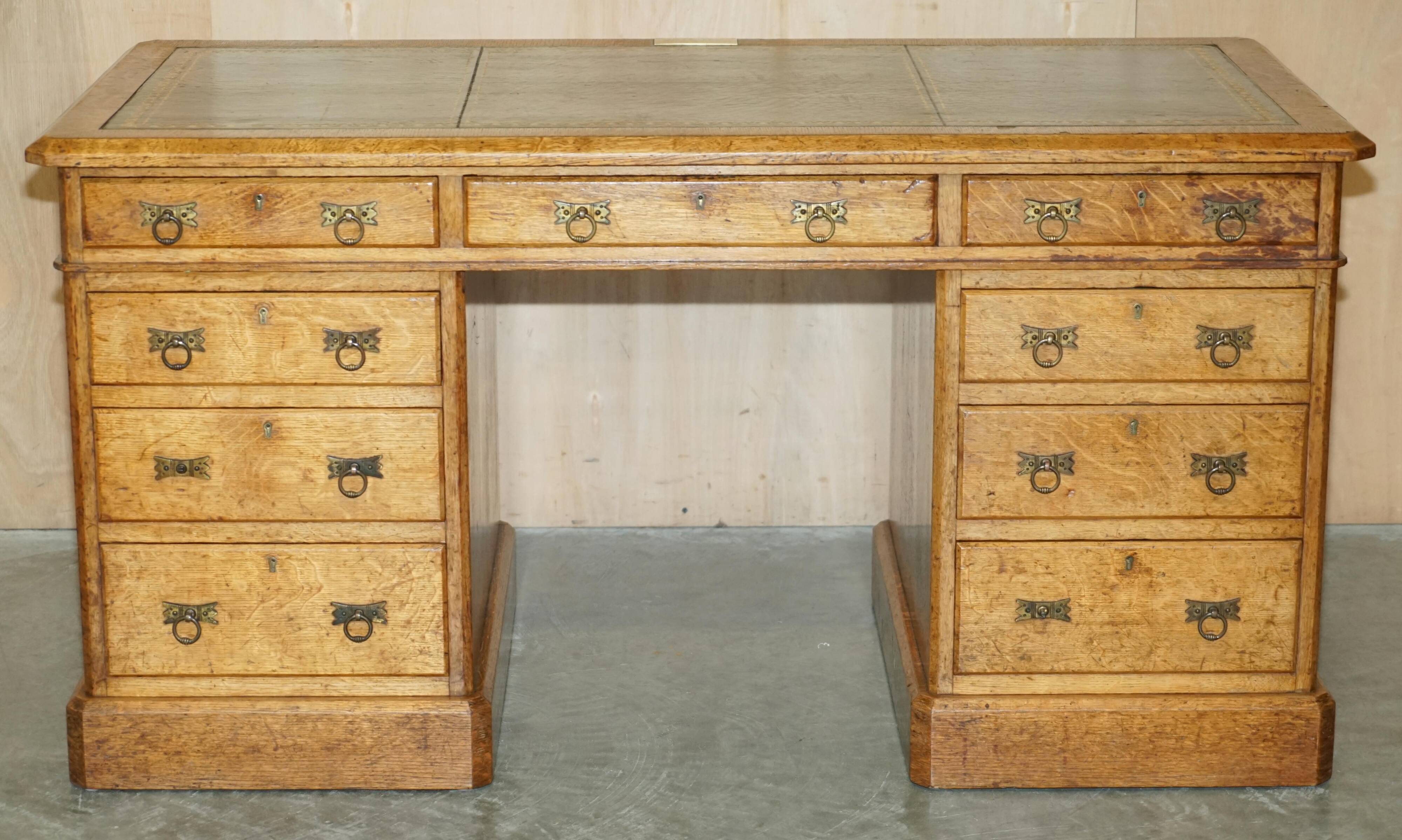 Victorian Oak Partner's Desk circa 1883