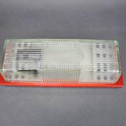 1970s Czech space age wall light with red plastic and glass.