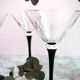 Vintage cocktail/martini glasses with a black foot