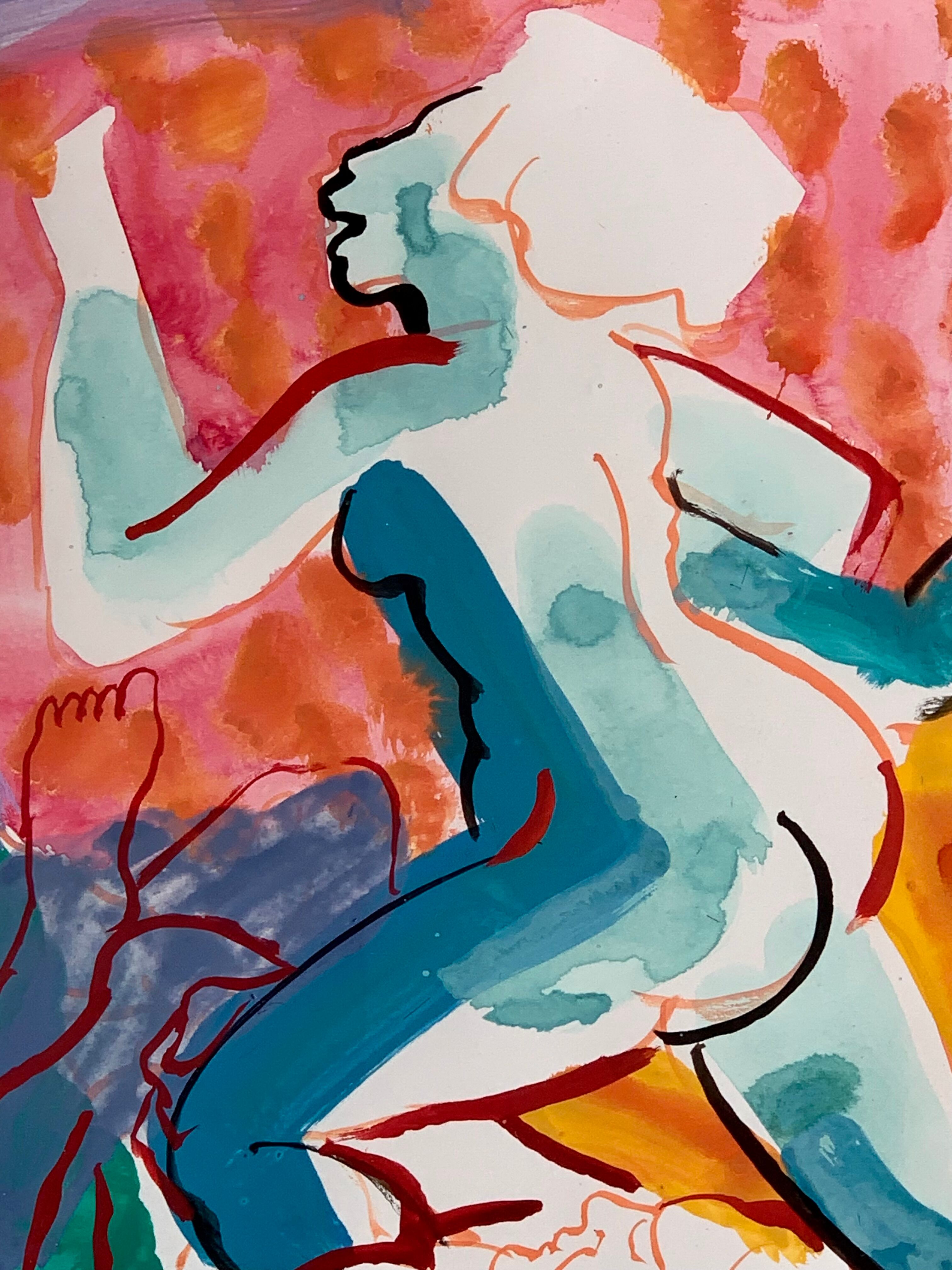 Painting "the Satyrs" by Pierre Ambrogiani, expressionist painter from Marseille