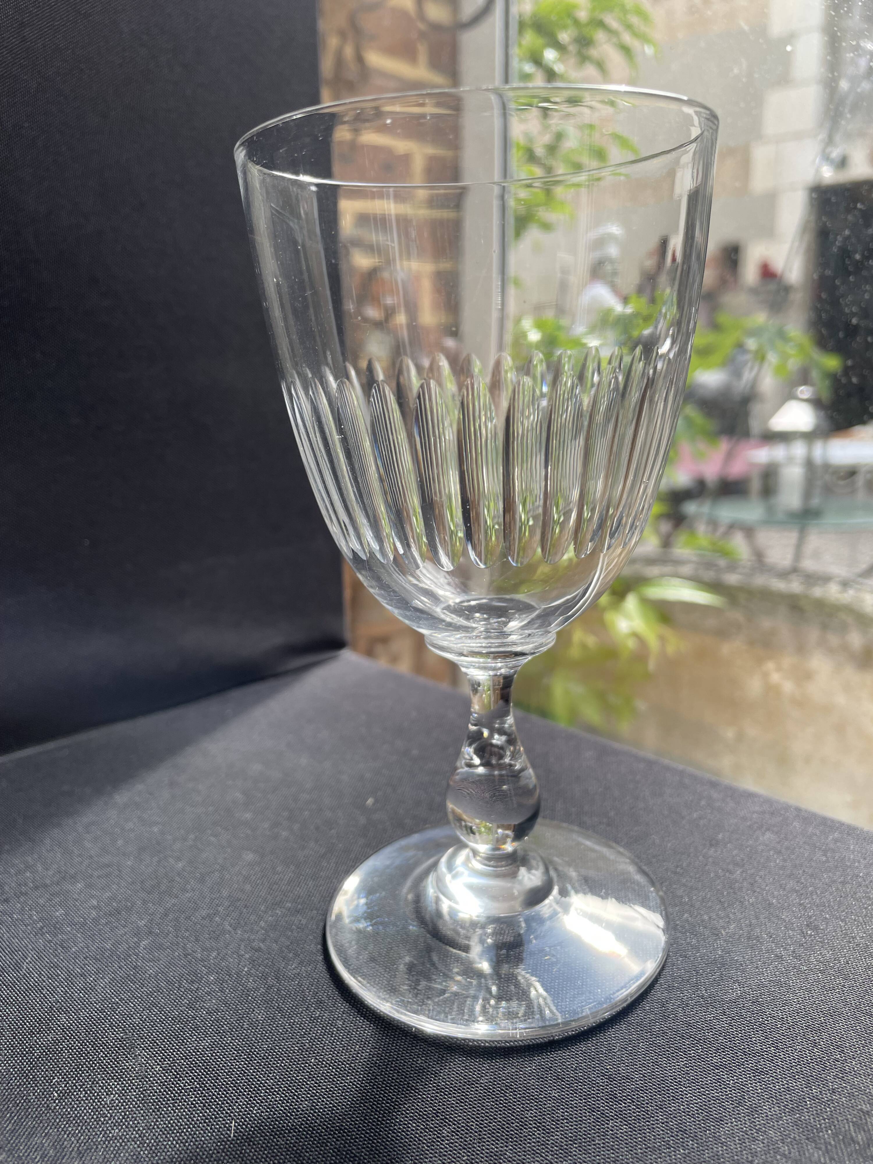 3 Water glasses – Blown and cut crystal