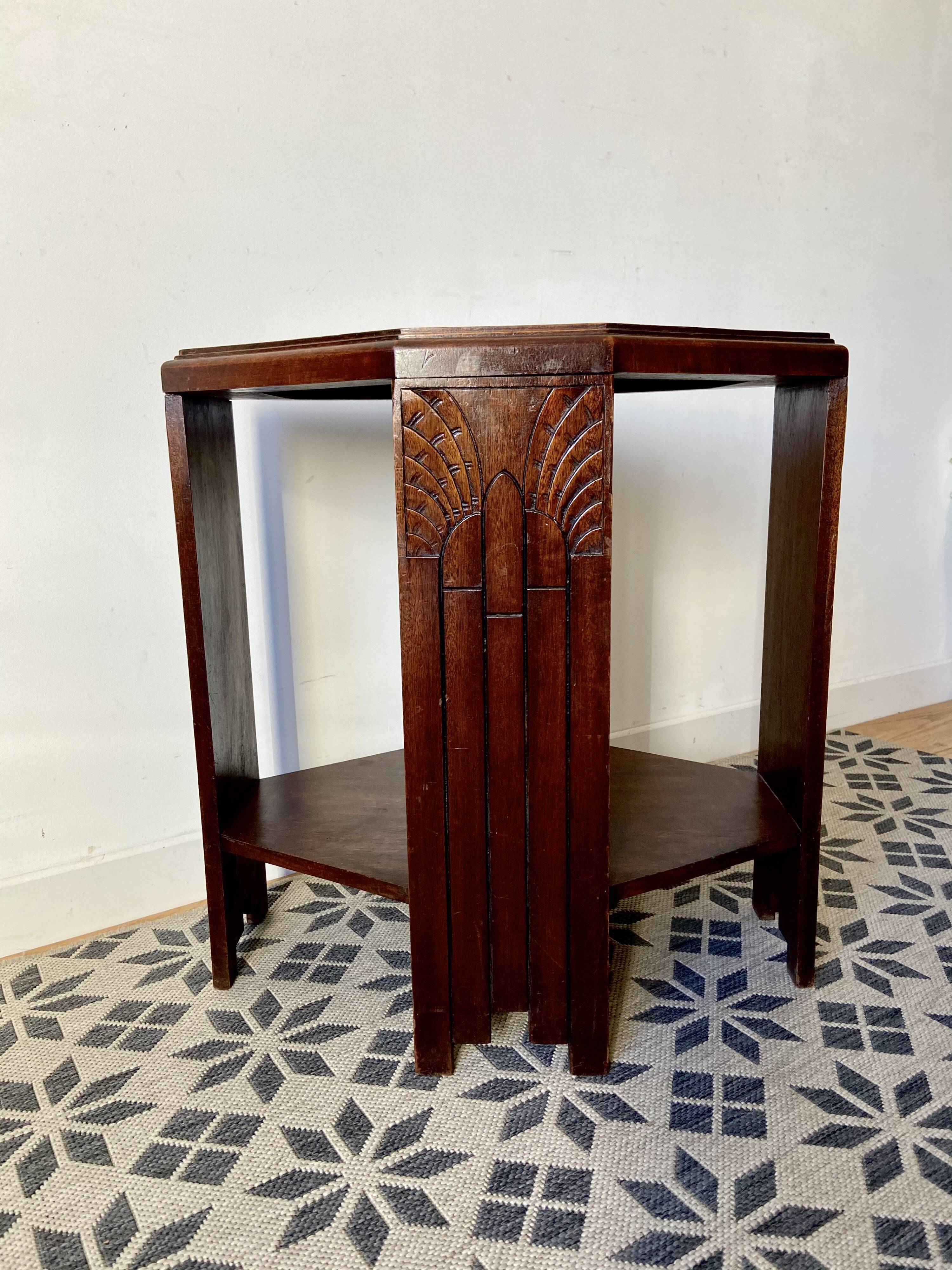 Art deco mahogany side table