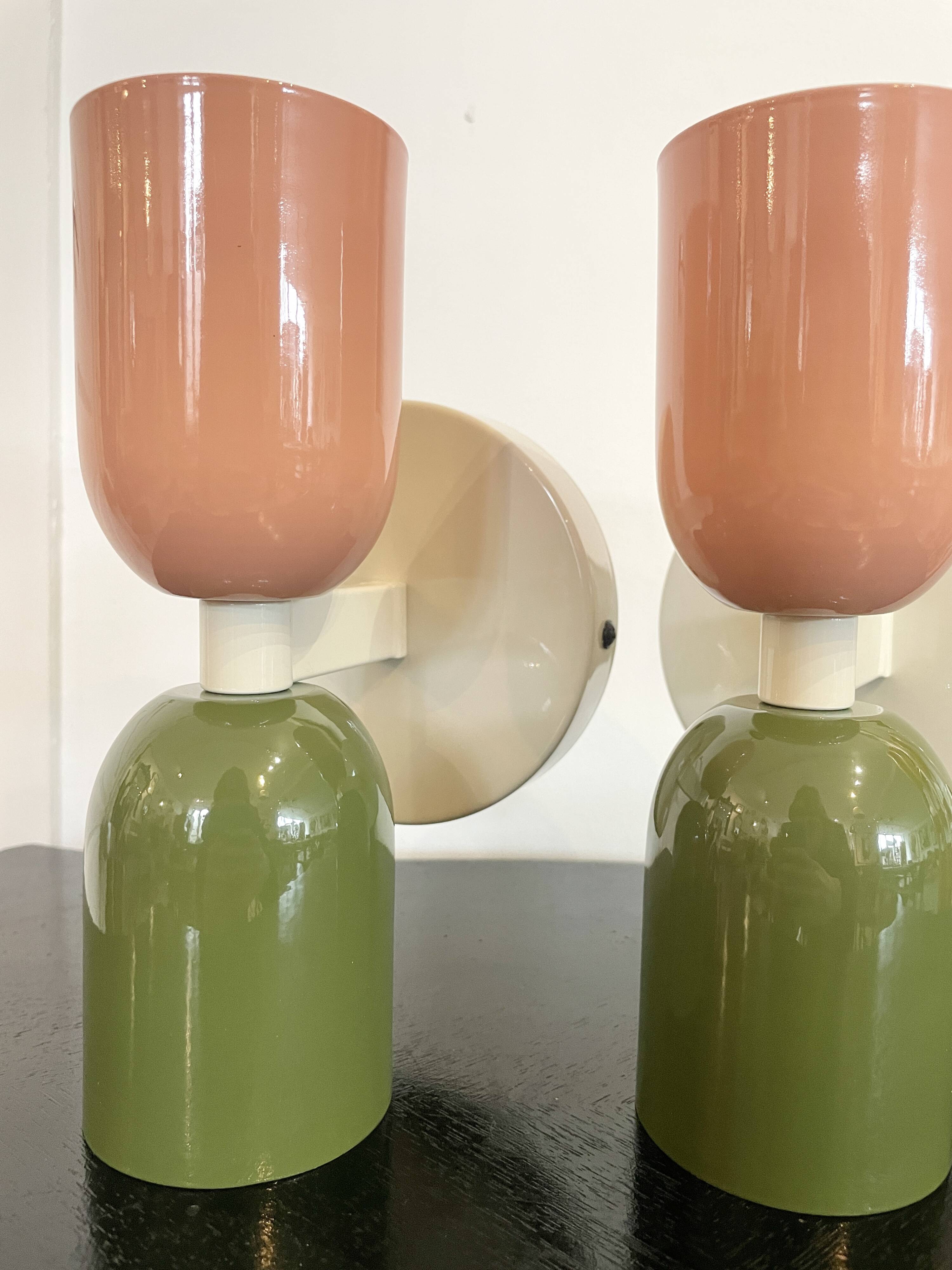 Pair of double-lit wall lights