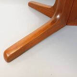Table à manger ovale extensible en orme par Baumann, années 60-70