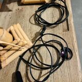 70s bamboo parasol lamps