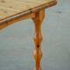 Scandinavian coffee table in brutalist style made of pine, with turned legs, Danish modern style, 1970s.