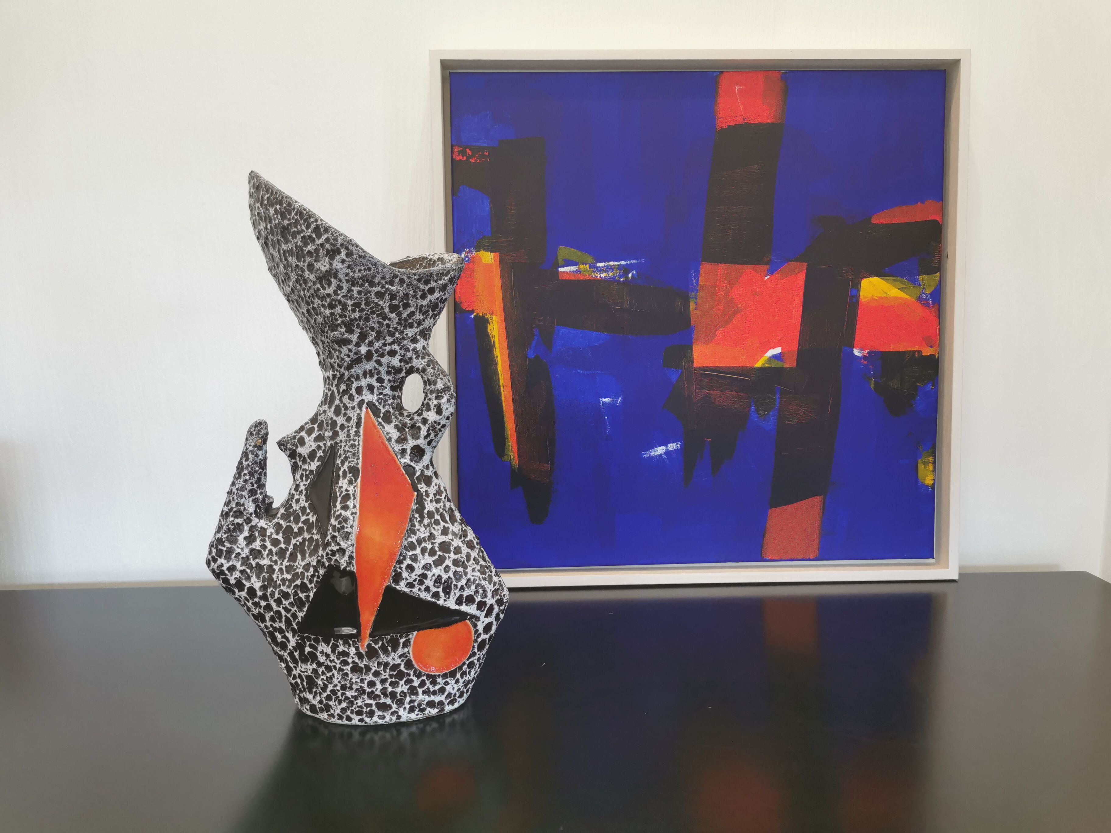 Geometric vase signed Le Vaucour for Vallauris