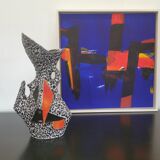 Geometric vase signed Le Vaucour for Vallauris