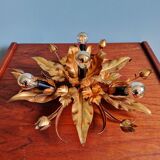 Italian ceiling light in gold-tone metal, 1970s