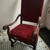 Louis XIII style armchair, 19th century.